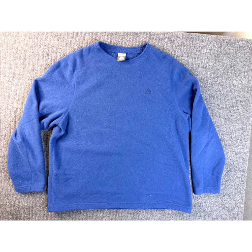 Nike ACG Fleece Sweatshirt Men XL Blue Crewneck Pullover Heavyweight Outdoor Y2K